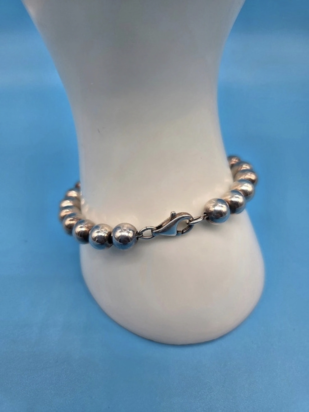 Vintage Sterling Silver Ball Bead Bracelet